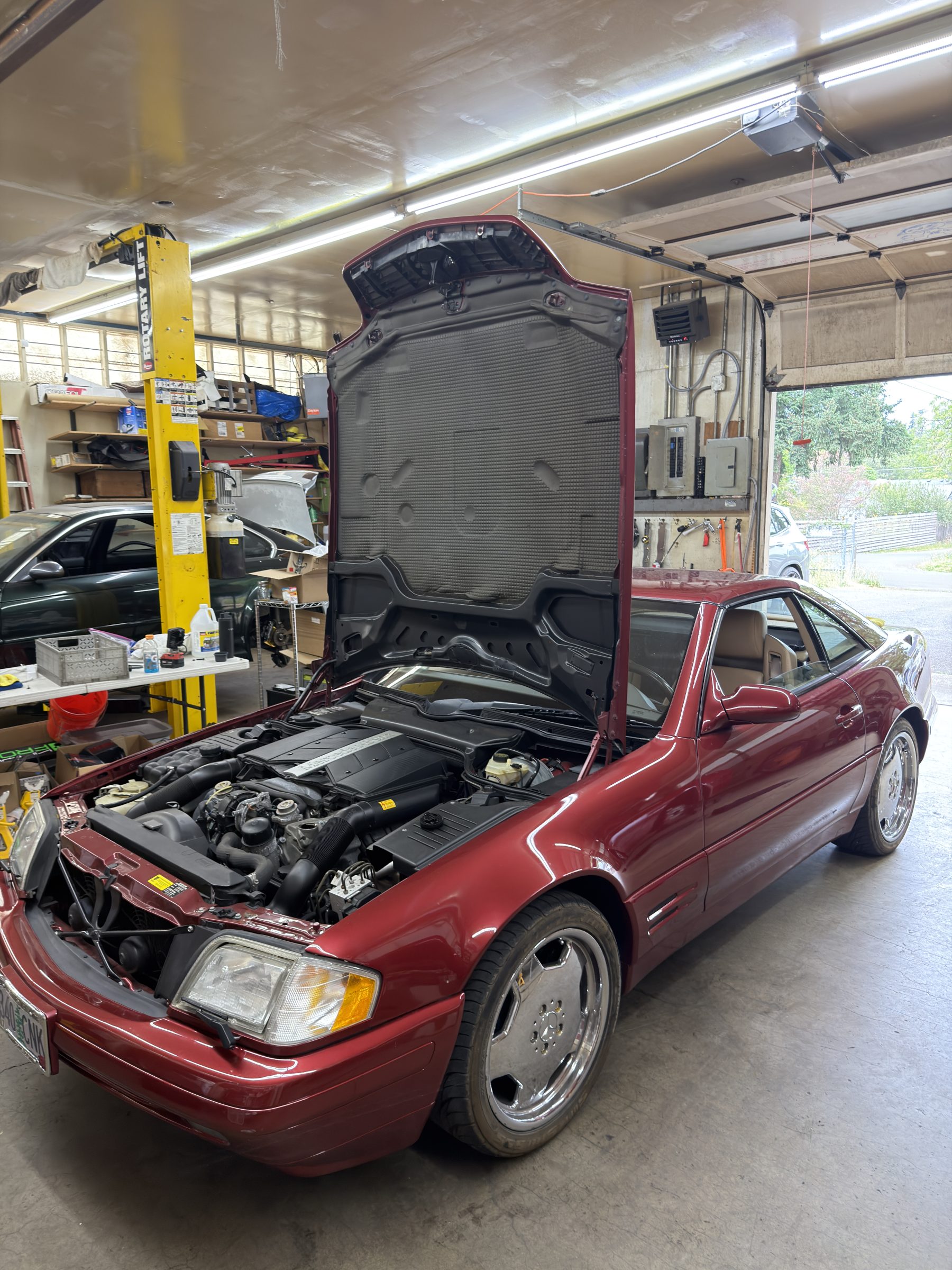 2001 Mercedes-Benz SL500 in for service at Blue Rocket Performance — Milwaukie & Portland, Oregon